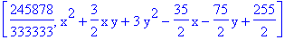 [245878/333333, x^2+3/2*x*y+3*y^2-35/2*x-75/2*y+255/2]